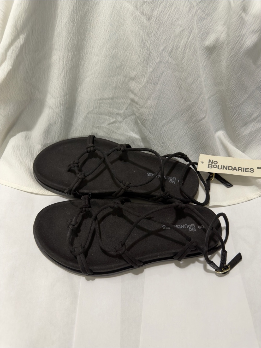 No Boundaries Black Knotted Strappy Women’s Sandals